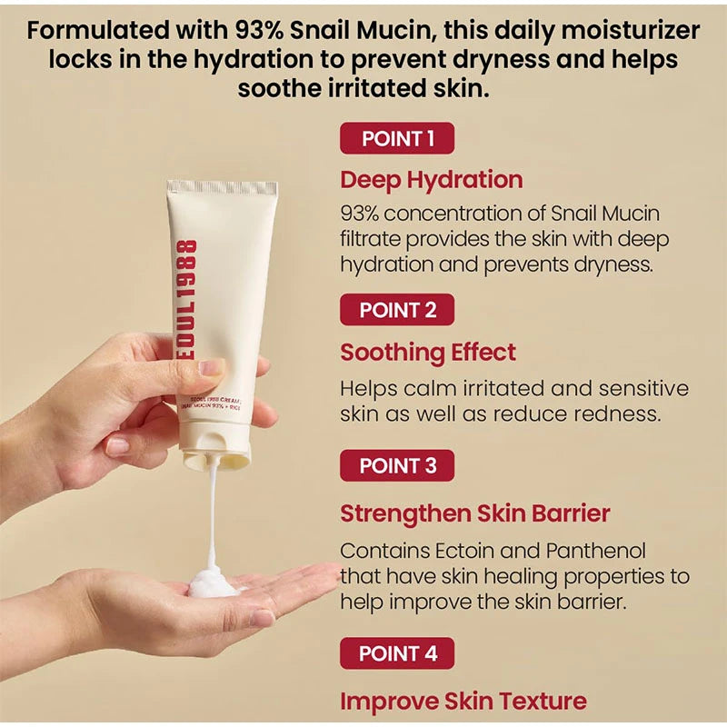 SEOUL 1988 CREAM : SNAIL MUCIN 93% + RICE